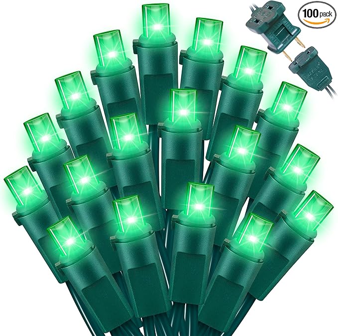 100 Count Green- String Lights - 21.6FT LED Christmas Lights, Mini led Lights for Indoor Outdoor Home Holiday Party Wedding Independence Day Decoration-CasaMuseHome