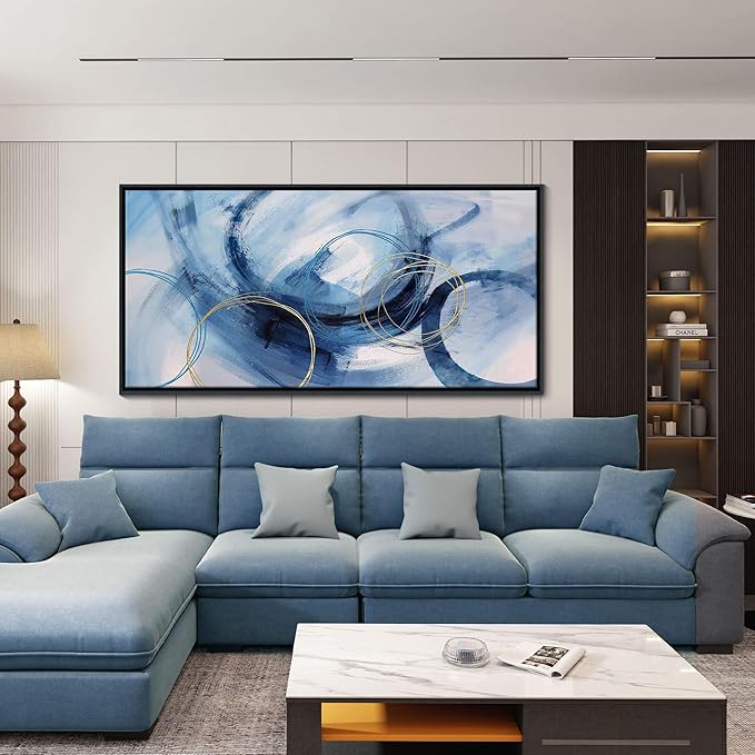 Abstract Wall Art DUNHUANG ART Framed Canvas Wall Art - Modern Wall Art Decor for Living Room, Bedroom, Office - Ready to Hang - Home Decoration 30"x60"-CasaMuseHome