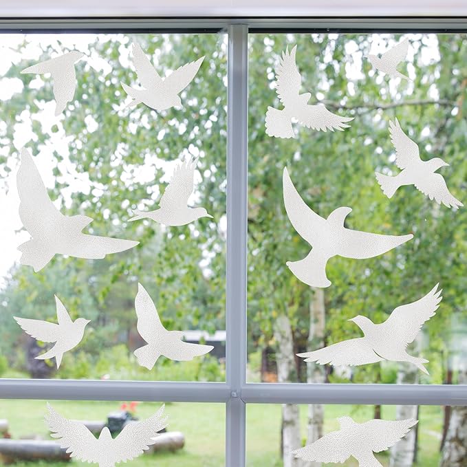 9 Sheets Bird Window Clings, Protect and Save Bird Strikes Window Stickers, Glass Door Stickers Decals, Stop Birds Flying into Windows Accessories Home Decorations-CasaMuseHome