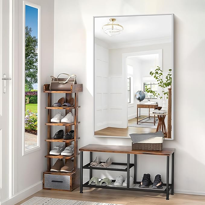 40x60inch Silver Bathroom Mirror, Silver Rectangle Mirror with Frame, Large Rectangular Wall Mirrors for Bathroom, Living Room, Hair Salon, Big Farmhouse Mirror Hang Horizontal/Vertical-CasaMuseHome