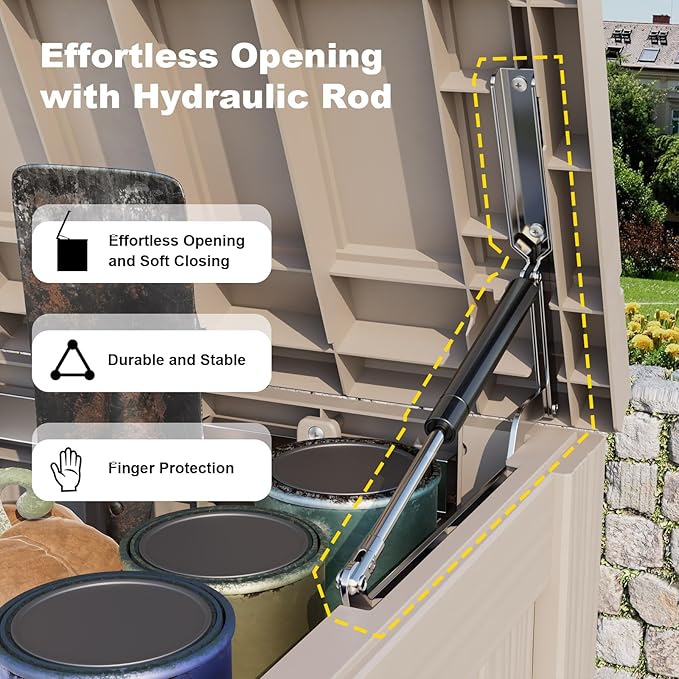 150 Gallon Deck Box Large Outdoor Storage for Patio Furniture,Outdoor Cushions,Garden Tools and Pool Supplies,Waterproof,Resin,Lockable(Grey)-CasaMuseHome