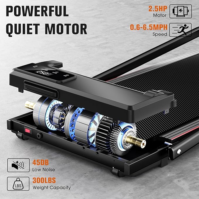 7.8MPH Incline Treadmill for Home, Walking Pad with Handle Bar, Under Desk Compact Treadmill with 350 Lbs Capacity, LED Display & APP, Remote Control, 3.0HP-CasaMuseHome