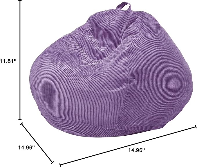 3.5FT Bean Bag Chairs Teardrop Bean Bag Chair for Adults Beanbag Chair with Memory Foam Filled Machine Washable Cover for Living Room, Bedroom (Large,Purple)-CasaMuseHome