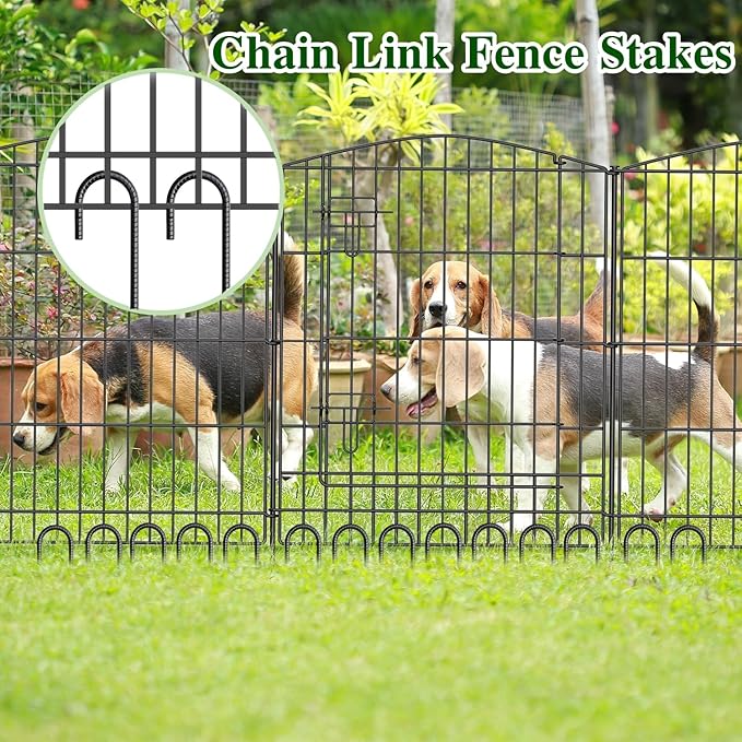 16 Inch Rebar Stakes J Hook 26 Pack Ground Stakes Heavy Duty Tent Stakes with Chisel Point End Chain Link Fence Stakes Galvanized Steel Ground Anchors Metal Spikes Black Coated-CasaMuseHome