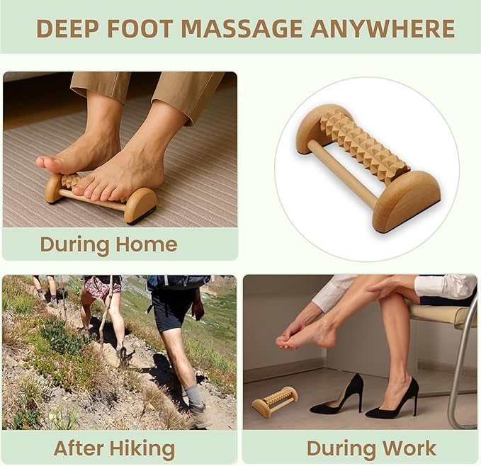 3Pcs Wooden Massage Tools，Lymphatic Drainage Massager ，Maderoterapia Kit for Deep Tissue，Muscle Pain Relief, Anti-Cellulite，Body Sculpting & Shaping，Foot Roller for Plantar Fasciitis-CasaMuseHome