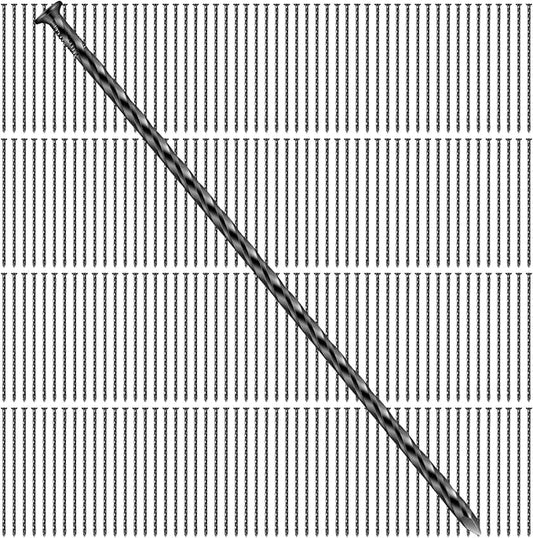 200 Pcs Metal Nails 8 Inch Artificial Spikes Galvanized Spiral Landscape Stakes Edging Spikes Garden Stakes for Fake Landscaping Grass Ground Lawn(Black)-CasaMuseHome