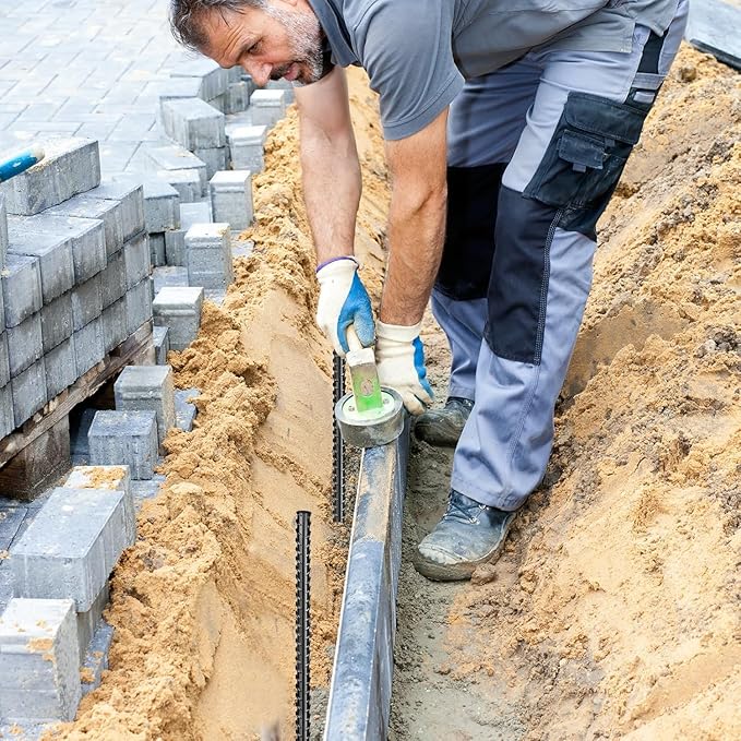 16 inches Rebar Stakes Heavy Duty (34-Pack) Metal Spikes for Concrete Timber, Garden Plant, Straight Steel Stakes for Tent, 3/8" Thickness Ground Anchors with Chisel Point End, Black-CasaMuseHome