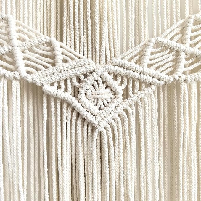 Achart Macrame Wall Hanging Large- Boho Wall Decor- large wall art- Wall Decor Living Room- Macrame Tapestry Boho Decor for Bedroom (Beige-Shells)-CasaMuseHome