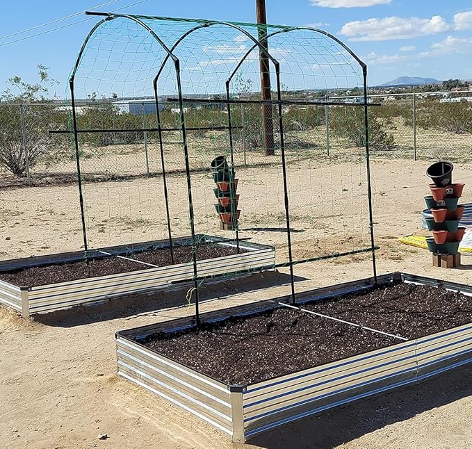 8x4x1ft(2 Pack) Galvanized Raised Garden Bed,Outdoor Planter Box Metal Patio Kit Planting Bed for Vegetables Flowers Herb,Silver-CasaMuseHome