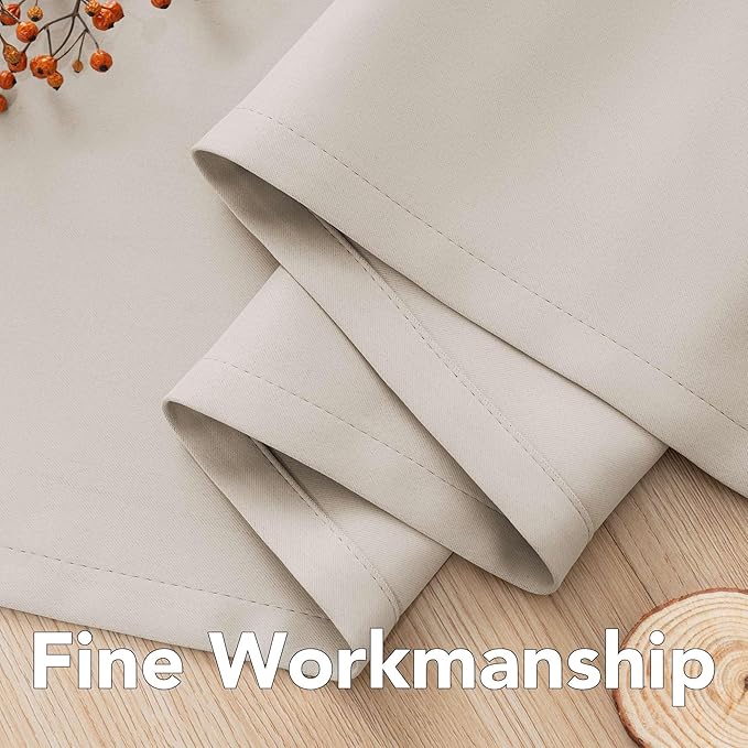 H.VERSAILTEX Thermal Insulated Blackout Window Panels Microfiber Formaldehyde-Free Kids Curtains for Holiday Season Home Decoration,Grommet Top,52 by 96 - Inch - Natural - Set of 2-CasaMuseHome