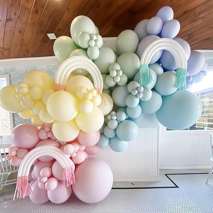 130pcs Pastel Balloons Different Sizes 18" 12" 10" 5" Macaron Latex Balloon Garland Arch Kit for Birthday Easter Baby Shower Graduation Wedding Gender Reveal Anniversary Party Decorations-CasaMuseHome