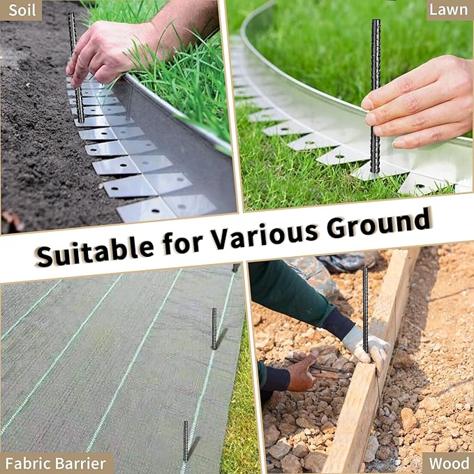 16 inches Rebar Stakes 18-Pack Heavy Duty Ground Stakes Rebar Spikes Garden Stakes Metal Steel Stake for Concrete and Timber Straight Black-CasaMuseHome