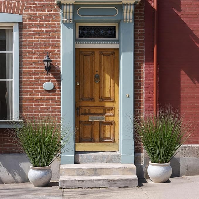 12PCS Fake Plants Artificial Wheat Grass Greenery Plastic Plants Fake Grass Artificial Plants for Outdoor Decor Artificial Grass Plant with Greenery Stems for Indoor Home Decoration 26.4"-CasaMuseHome