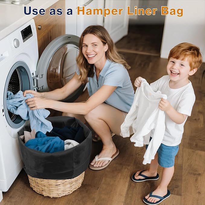 2-Pack Backpack Laundry Bags, Heavy Duty Laundry Bag Backpacks with Adjustable Shoulder Straps, Door Hanging Washing Bag, Laundry Hamper Lining for College Dorm, Travel, Laundromat-CasaMuseHome