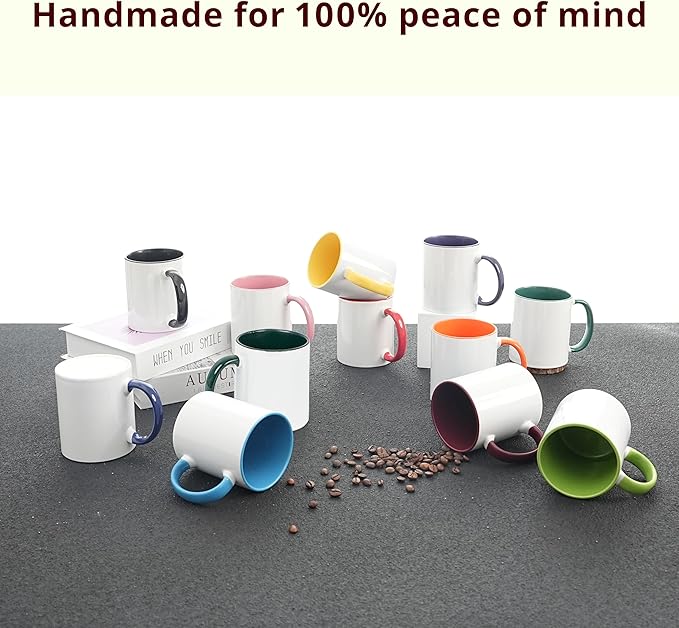 12-Pack 11oz Sublimation Blanks Mugs, White Ceramic Coffee Cups in white gift box, Bulk Set with Gift Boxes, for Heat Press Designs-CasaMuseHome