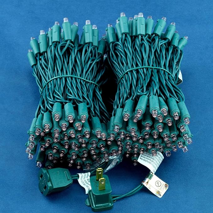 200 Count Pink Wide Angle LED Christmas Lights, 66 ft Green Wire UL Certified Commercial Grade 5mm Holiday String Light Set (Pink)-CasaMuseHome