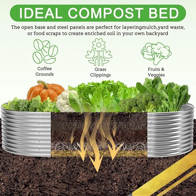 2 Pack 6x3FT Tall Galvanized Raised Garden Bed Outdoor,Metal Garden Bed for Vegetables,Steel Raised Beds for Gardening,Above Ground Garden Box for Flower-TA0-CasaMuseHome