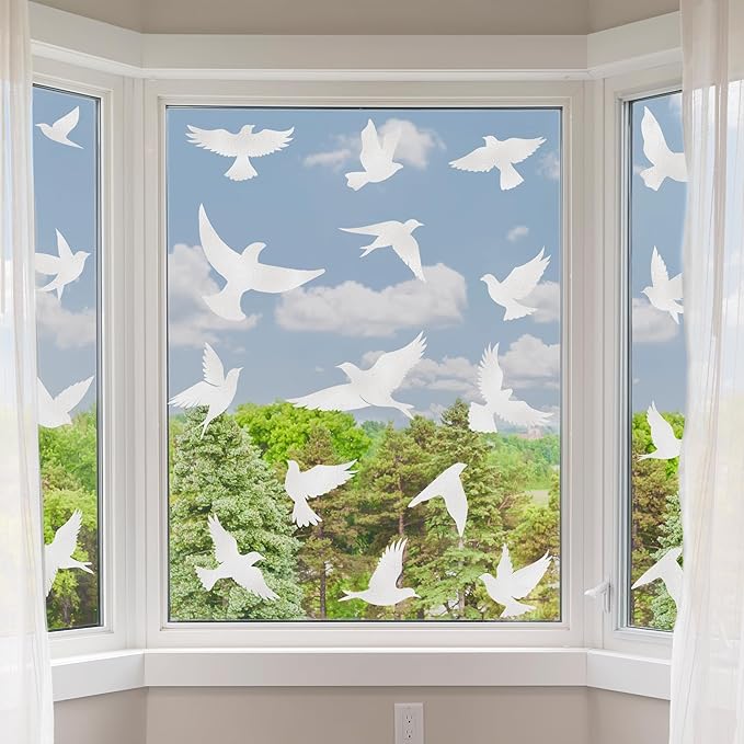9 Sheets Bird Window Clings, Protect and Save Bird Strikes Window Stickers, Glass Door Stickers Decals, Stop Birds Flying into Windows Accessories Home Decorations-CasaMuseHome