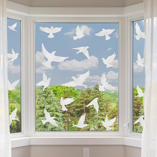 9 Sheets Bird Window Clings, Protect and Save Bird Strikes Window Stickers, Glass Door Stickers Decals, Stop Birds Flying into Windows Accessories Home Decorations-CasaMuseHome