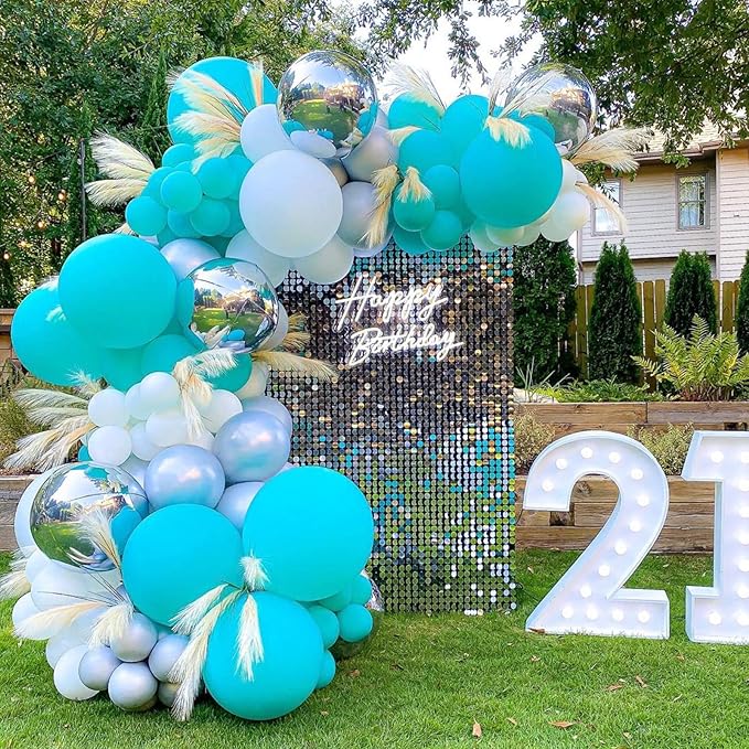 130pcs Teal Balloons Different Sizes 18" 12" 10" 5" Turquoise Blue Balloons for Boys Girls Baby Shower Wedding Anniversary Graduation Engagements Birthday Party Decorations-CasaMuseHome