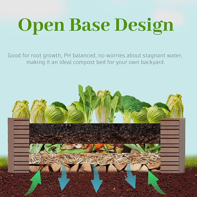 6x3x2 ft Raised Garden Bed, Large Metal Planter Raised Beds, Planters for Outdoor Plants for Vegetables, Flowers, Herbs, Fruits, and Succulents.(4 Pcs)-CasaMuseHome