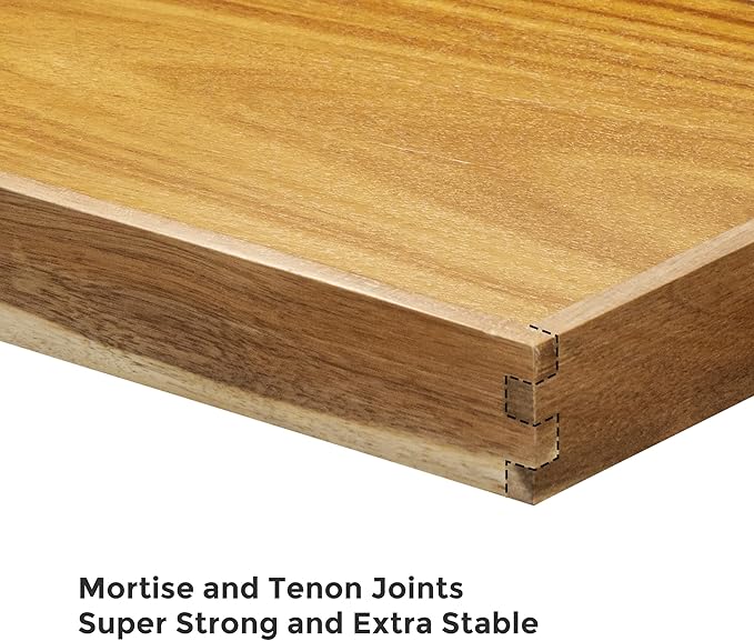 Acacia Wood Serving Tray with Handles (Set of 2)- 17-Inch Decorative Wooden Tray - Perfect for Breakfast, Lunch, Dinner, Ottoman, Coffee Table - Living Room and Couch Tray-CasaMuseHome