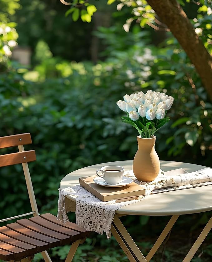 15 Pcs Fake Tulips Artificial Flowers Real Touch PU Faux Flowers Tulip Stems for Wedding Bouquet Floral Arrangement Home Party Office Decorations Mother's Day-CasaMuseHome