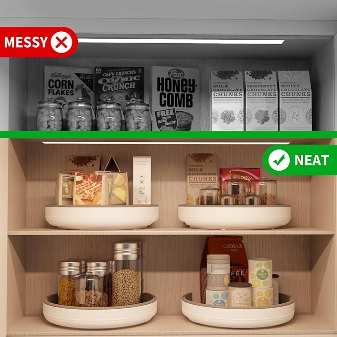 2 Pack 10 Inch Non-Skid Lazy Susan Turntable Organizers - Spinning Rack for Pantry Organization and Storage, Kitchen, Cabinet, Fridge, Bathroom Vanity, Countertop, Under Sink Organizing, Spice Rack-CasaMuseHome