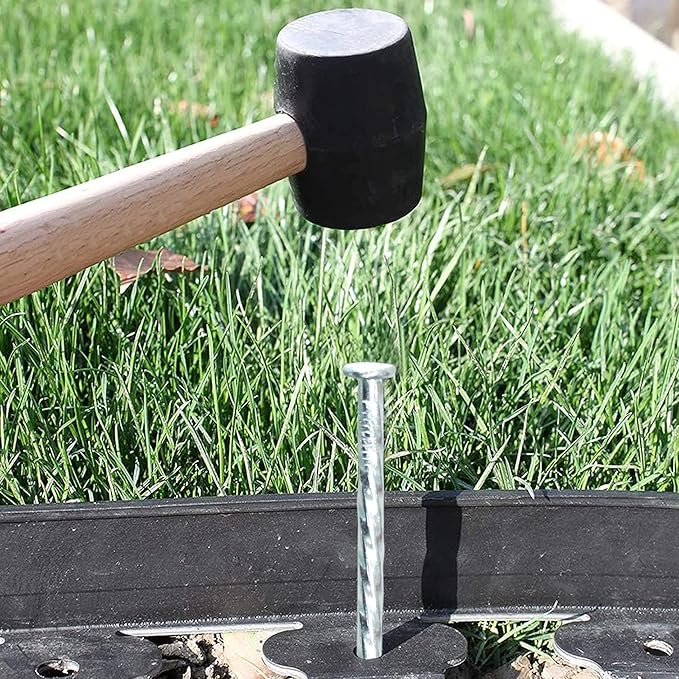 50/100/150 Pack 6" Solid Galvanized Non-Rust Metal Garden Stakes Spiral Landscape Edging Anchors for Paver Edging, Gardening, House Construction, etc (100)-CasaMuseHome