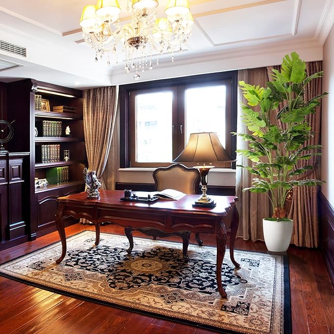 6.3ft Artificial Monstera Deliciosa Tree (75in) with Plastic Nursery Pot Faux Tree, Fake Tropical Split Leaf Palm Plant for Office House Farmhouse Living Room Home Decor (Indoor/Outdoor)-CasaMuseHome