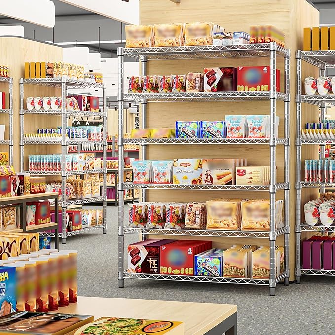 4080 lbs Steel Storage Shelving 6-Tier Utility Shelving Unit Steel Organizer Wire Rack for Home,Kitchen,Office,Garage, 17.7" D x 47.2" W x 72.3" H-CasaMuseHome