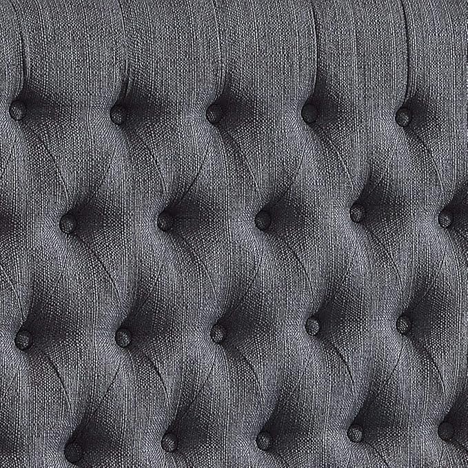 24KF Upholstered Tufted Button Linen Fabric Headboard,Comfortable Fashional Headboard Queen/Full Size,Dark Gray-CasaMuseHome