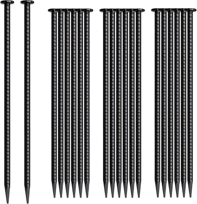 16 Inch Rebar Stakes 20 Pack Heavy Duty Ground Anchors 1/2 Inch Diameter Galvanized Steel Asphalt Anchoring Metal Spikes for Speed Bump, Parking Curb and Camping Tent-CasaMuseHome