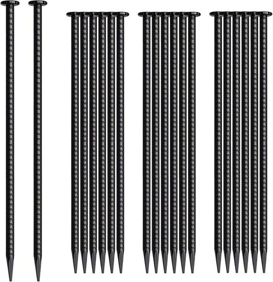 16 Inch Rebar Stakes 20 Pack Heavy Duty Ground Anchors 1/2 Inch Diameter Galvanized Steel Asphalt Anchoring Metal Spikes for Speed Bump, Parking Curb and Camping Tent-CasaMuseHome