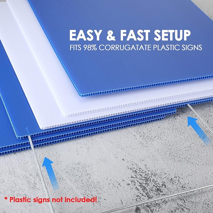 30 Pcs H Stakes for Yard Signs 30'' x 10'' Metal Heavy Duty H Frame Wire Stakes Weatherproof Metal Holder for 4mm 5mm Corrugated Signs Advertising Board Guidepost Yard Halloween Decor-CasaMuseHome