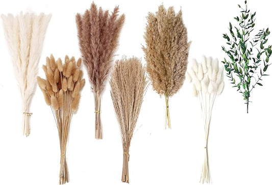 123 PCS Dried Flower Bouquet – Pampas Grass, Floral Decor for Home, Wedding, and Boho Style | Perfect for Vases, Fall, Spring, Summer, and Winter Arrangements-CasaMuseHome