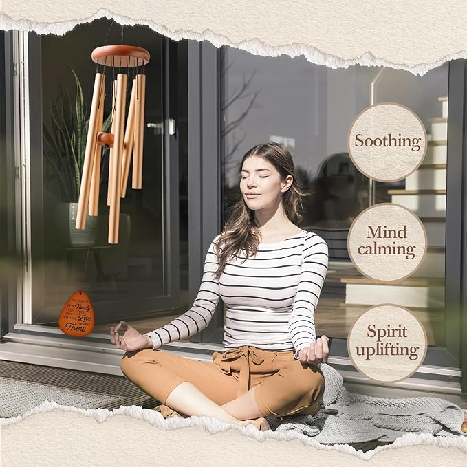 25th Wedding Anniversary Wind Chime, Happy 25th Anniversary Romantic Gifts for Couple, Parents, Wife, Husband, Friends, Sliver Anniversary's Keepsake Gifts Ideas-Large 36''-CasaMuseHome