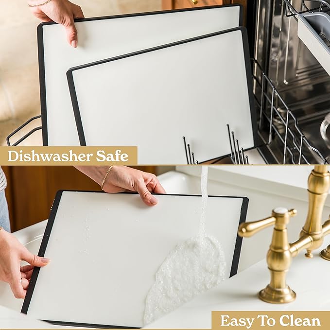 SMIRLY Plastic Cutting Board Set, Dishwasher Safe Plastic Cutting Boards Set for Kitchen, Cutting Boards for Kitchen - Plastic Chopping Board Set-CasaMuseHome