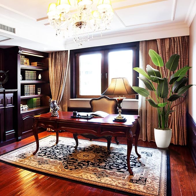 6.5ft Artificial Silk Bird of Paradise Palm Tree (78in) with 17 Trunks Faux Tree and Plastic Nursery Pot, Fake Plant for Office House Farmhouse Living Room Home Decor (Indoor/Outdoor)-CasaMuseHome