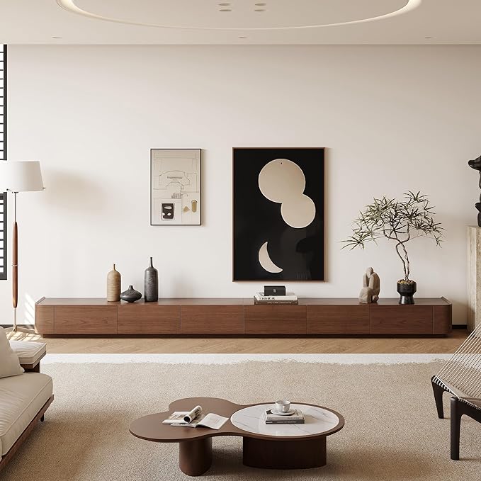 134" Farmhouse TV Unit - Large Wood Entertainment Center with Storage Drawers for 75"+ TVs, Home Office Floor Console-CasaMuseHome