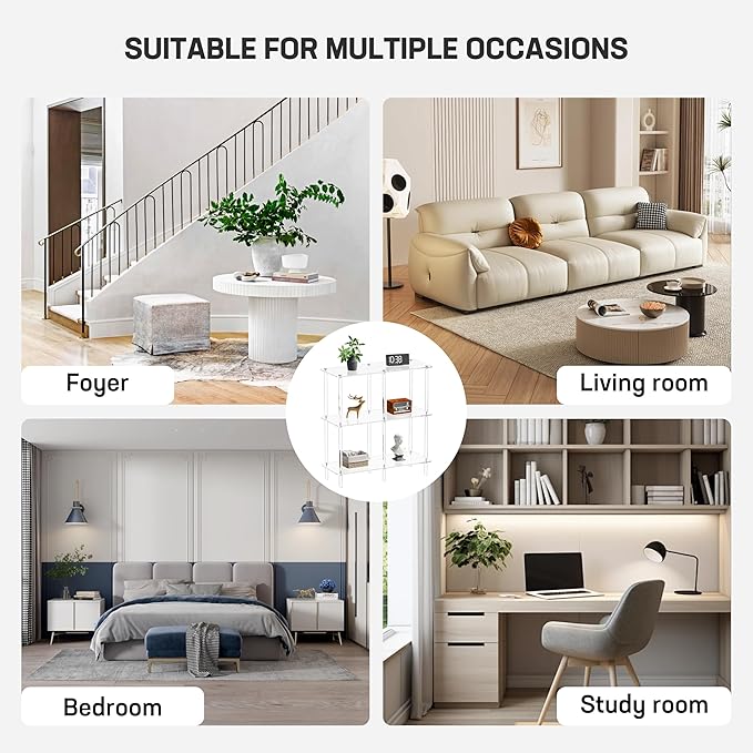 Acrylic Console Table, 29.53" Modern Entryway Table with Storage Shelves, 3 Tier Layer Storage for Foyer, Living Room, Clear.-CasaMuseHome