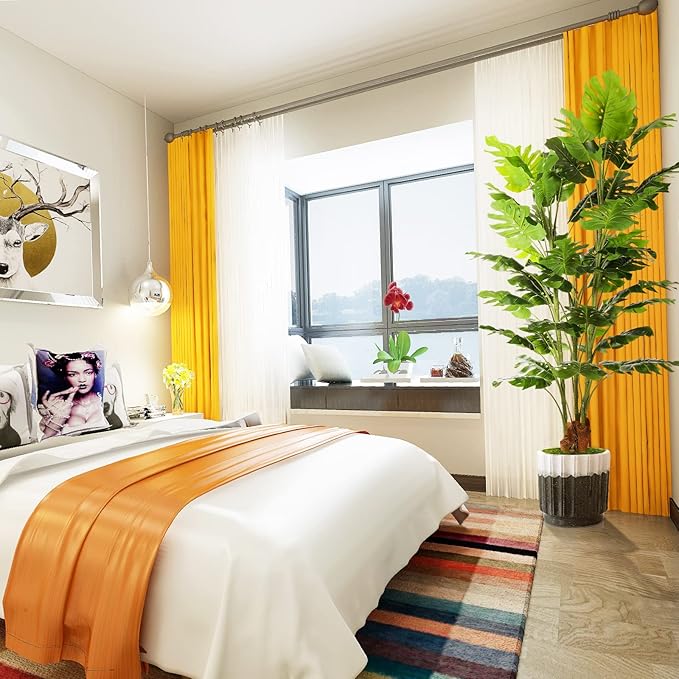 6.3ft Artificial Monstera Deliciosa Tree (75in) with Plastic Nursery Pot Faux Tree, Fake Tropical Split Leaf Palm Plant for Office House Farmhouse Living Room Home Decor (Indoor/Outdoor)-CasaMuseHome