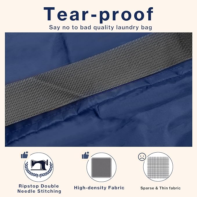 2-Pack Backpack Laundry Bags, Heavy Duty Laundry Bag Backpacks with Adjustable Shoulder Straps, Door Hanging Washing Bag, Laundry Hamper Lining for College Dorm, Travel, Laundromat-CasaMuseHome