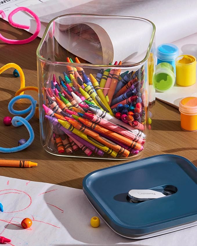 Caraway 2.5qt Glass Airtight Food Storage Container with Lid – Non-Toxic, BPA-Free Kitchen Storage Container – Stackable, Space-Saving Airtight Container for Dry Goods and More - Perracotta-CasaMuseHome