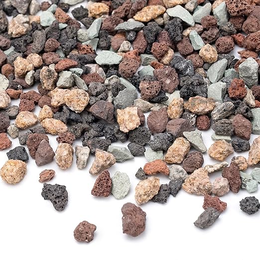 5lbs Small Rocks for Terrarium, Planters Drainage, 1/5 Inch Lava Rock for Bonsai Tree, Decorative Gravel for Succulents, Bamboo, Cactus, Mixed Color-CasaMuseHome
