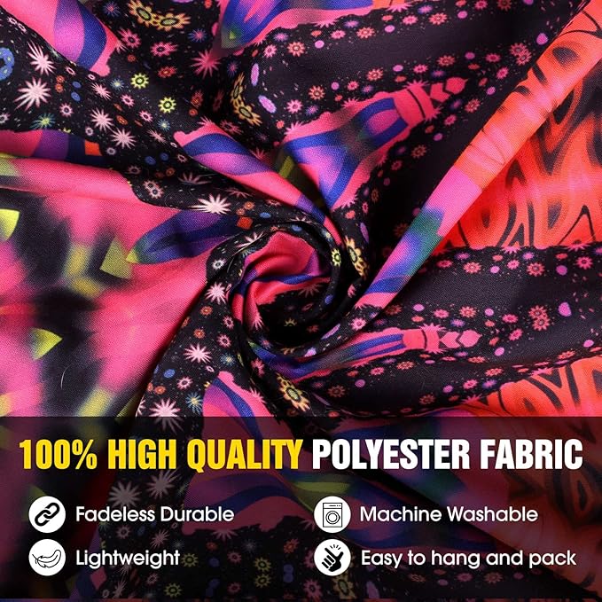 ADDWel Blacklight Mandala Boho Tapestry Glow In The Dark, Black Light Bohemian Hippie Poster Wall Hanging for Bedroom Aesthetic Wall and Room Decor (60" x 80", Mandala)-CasaMuseHome