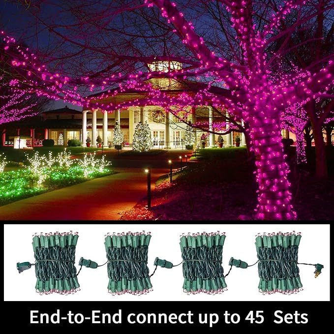 100 Count Pink - 21.6FT LED String Lights, Mini LED Lights for Indoor/Outdoor Home Holiday Party Wedding Independence Day Decoration-CasaMuseHome