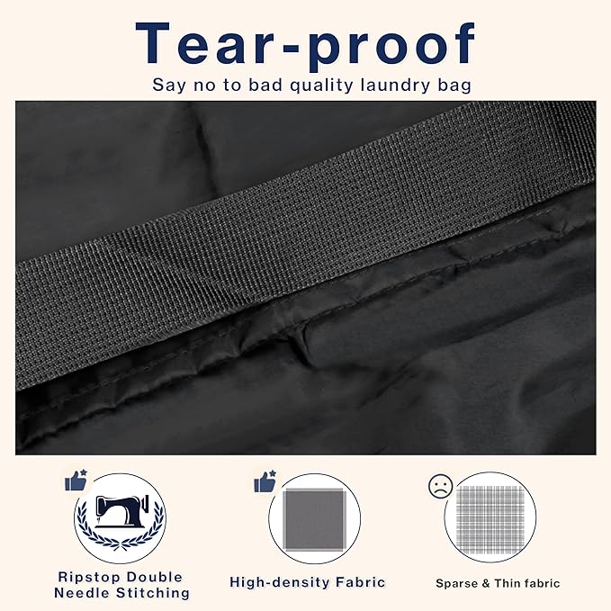 2-Pack Backpack Laundry Bags, Heavy Duty Laundry Bag Backpacks with Adjustable Shoulder Straps, Door Hanging Washing Bag, Laundry Hamper Lining for College Dorm, Travel, Laundromat-CasaMuseHome