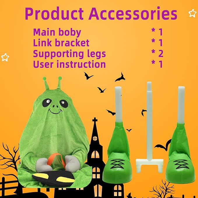 32" Front Porch Light up Halloween Figure Décor, Kit Standing Trick or Treat Indoor and Outdoor Decorations-Alien-CasaMuseHome