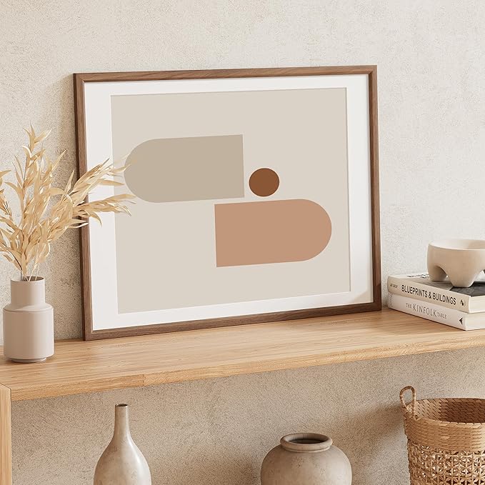 18x24 Poster Frame Natural Solid Walnut Photo Frames with 16x20 Removable Mat Wall Hanging Large Handcrafted Frame with HD Plexiglass Wall and Tabletop Display Large Picture Frame-CasaMuseHome